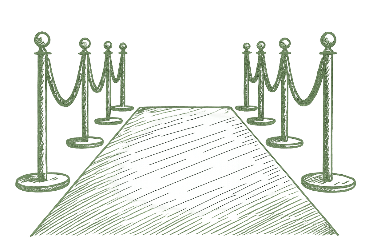 Red carpet with stanchions